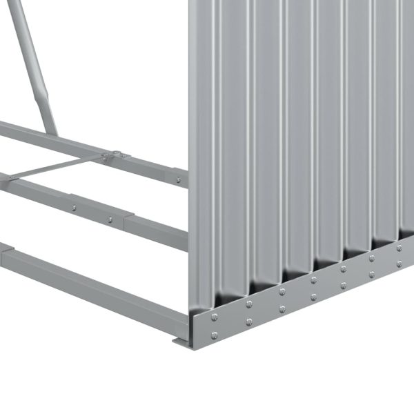Suporte de lenha 120x45x100 cm aço galvanizado prateado - Image 8