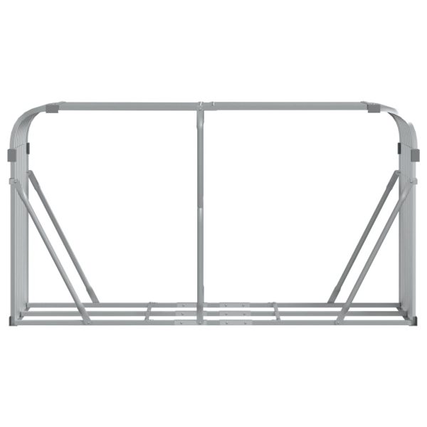 Suporte de lenha 180x45x100 cm aço galvanizado prateado - Image 4