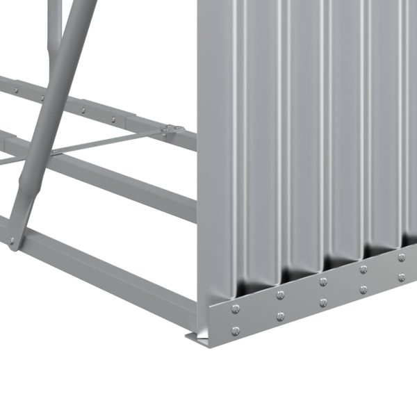 Suporte de lenha 180x45x100 cm aço galvanizado prateado - Image 7
