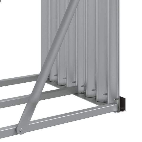 Suporte de lenha 180x45x100 cm aço galvanizado prateado - Image 8