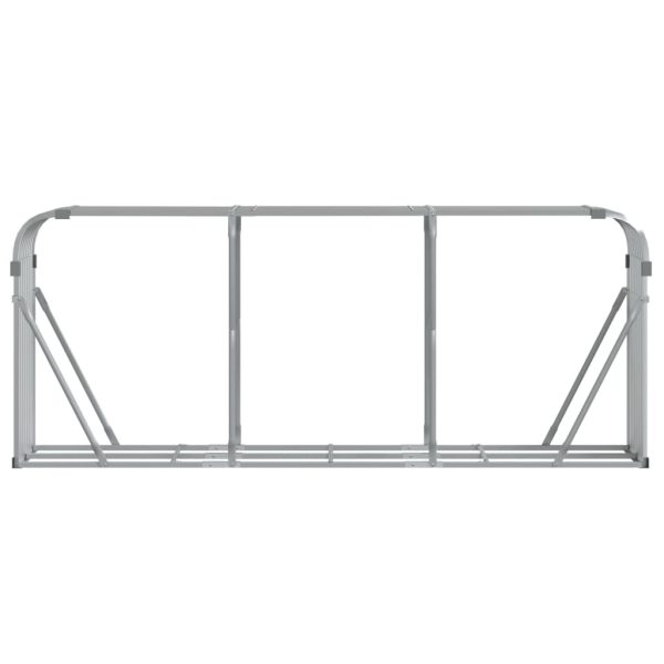 Suporte de lenha 234x45x100 cm aço galvanizado prateado - Image 4