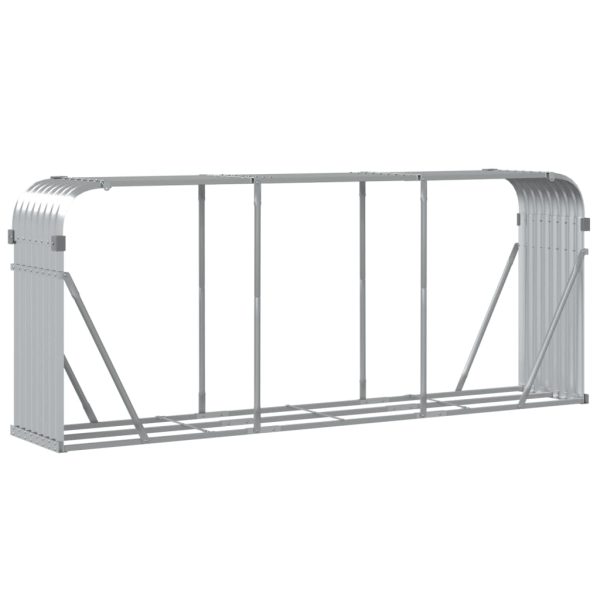 Suporte de lenha 234x45x100 cm aço galvanizado prateado - Image 6