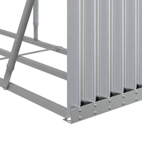 Suporte de lenha 234x45x100 cm aço galvanizado prateado - Image 7
