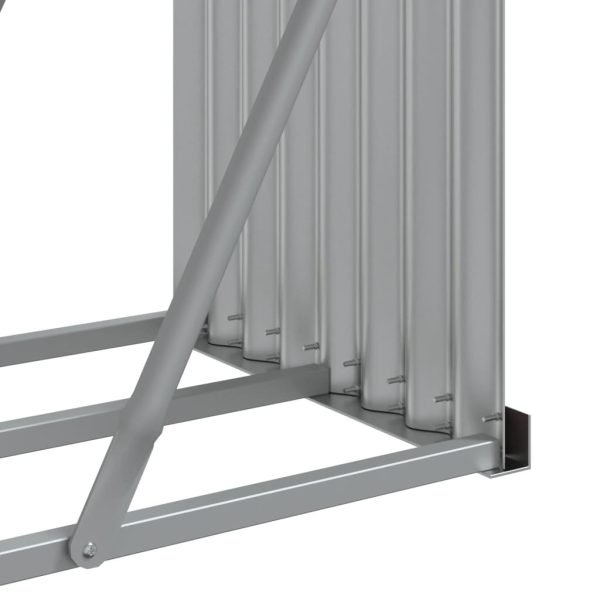 Suporte de lenha 234x45x100 cm aço galvanizado prateado - Image 8