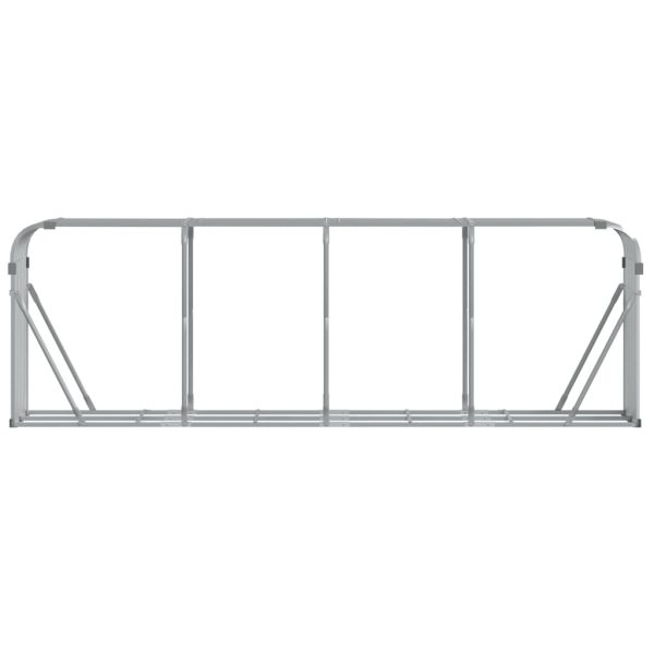 Suporte de lenha 300x45x100 cm aço galvanizado prateado - Image 4