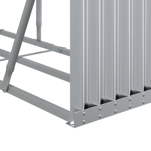 Suporte de lenha 300x45x100 cm aço galvanizado prateado - Image 7