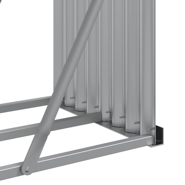 Suporte de lenha 300x45x100 cm aço galvanizado prateado - Image 8