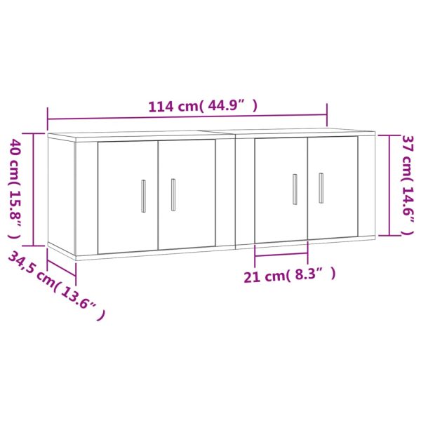 Móveis de TV de parede 2 pcs 57x34,5x40 cm cinzento sonoma - Image 8