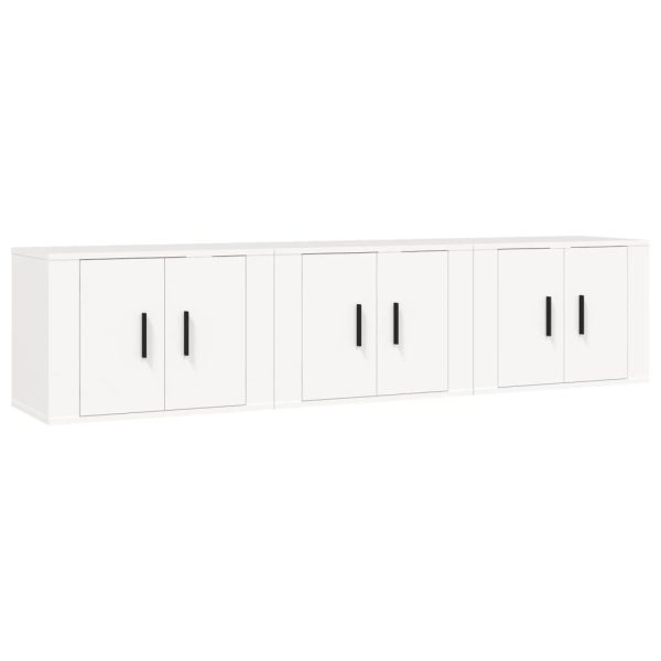 Móveis de TV de parede 3 pcs 57x34,5x40 cm branco - Image 2