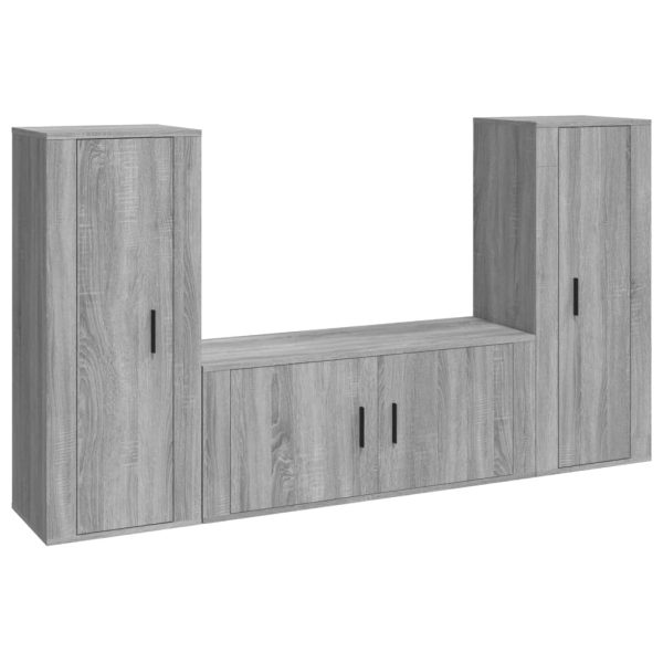 Conjunto móveis de TV 3 pcs madeira processada sonoma cinza - Image 2