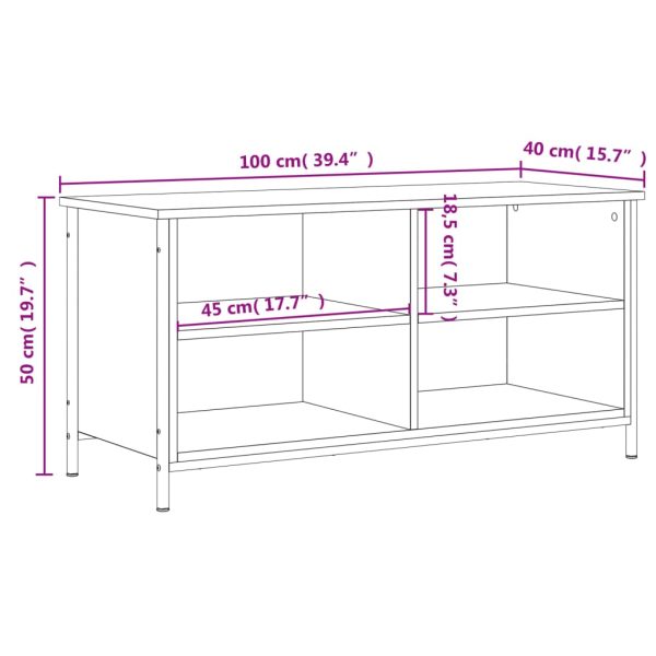 Móvel de TV 100x40x50 cm derivados de madeira cinzento sonoma - Image 9