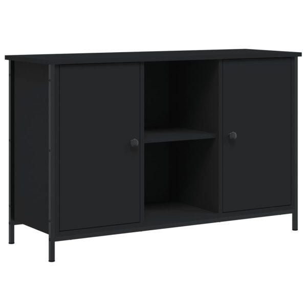 Móvel de TV 100x35x65 cm derivados de madeira preto - Image 2