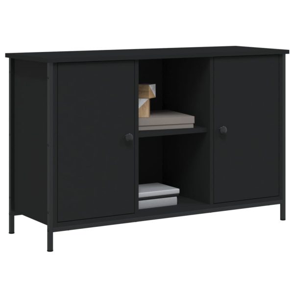 Móvel de TV 100x35x65 cm derivados de madeira preto - Image 3