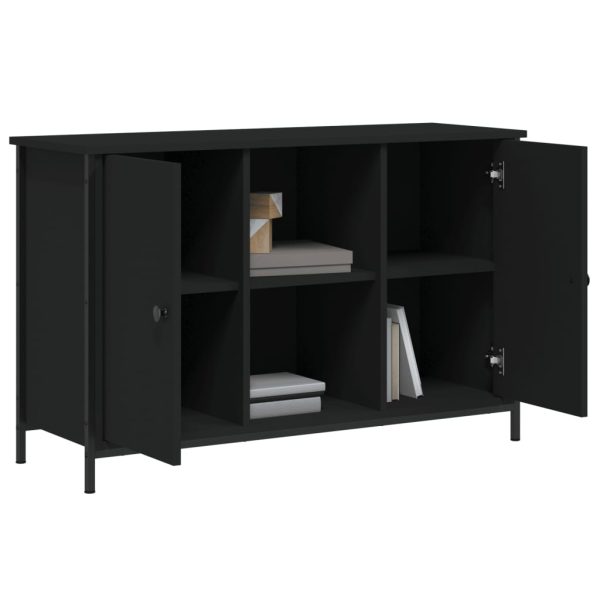 Móvel de TV 100x35x65 cm derivados de madeira preto - Image 4