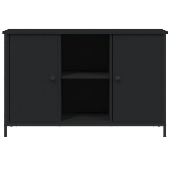 Móvel de TV 100x35x65 cm derivados de madeira preto - Image 5