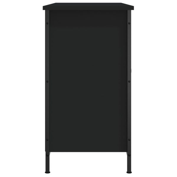 Móvel de TV 100x35x65 cm derivados de madeira preto - Image 7
