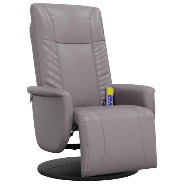 Cadeira massagens reclinável c/apoio pés couro artificial cinza - Image 2