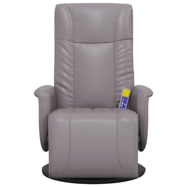 Cadeira massagens reclinável c/apoio pés couro artificial cinza - Image 3