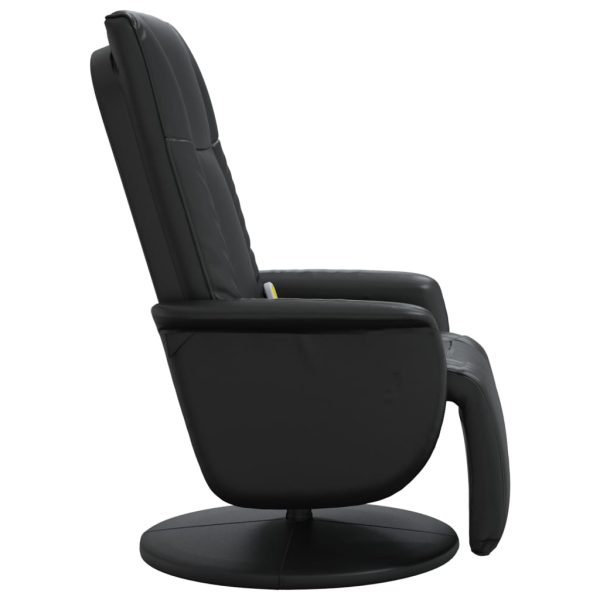 Cadeira massagens reclinável c/apoio pés couro artificial preto - Image 4