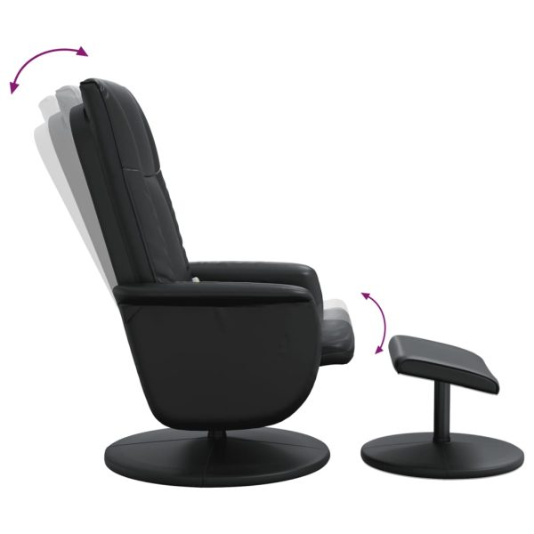 Cadeira massagens reclinável c/ apoio pés couro artif. preto - Image 6