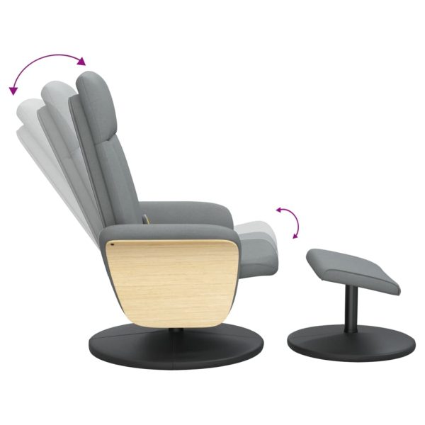 Cadeira de massagens reclinável c/ apoio pés tecido cinza-claro - Image 6