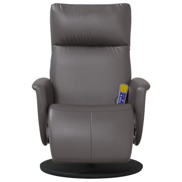Cadeira massagens reclinável c/apoio pés couro artificial cinza - Image 3