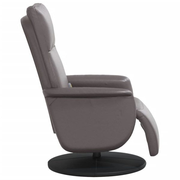 Cadeira massagens reclinável c/apoio pés couro artificial cinza - Image 4