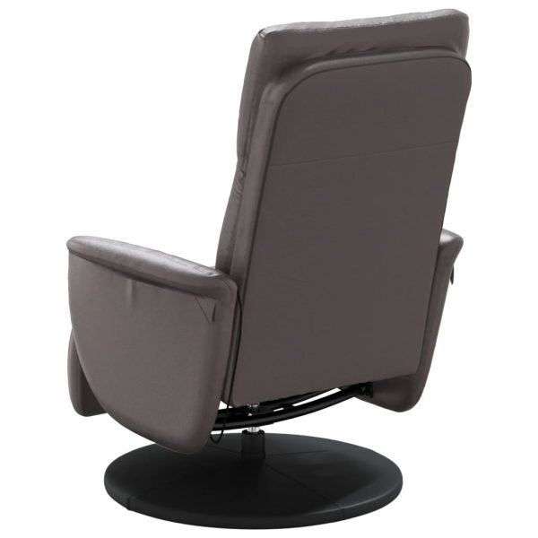 Cadeira massagens reclinável c/apoio pés couro artificial cinza - Image 5