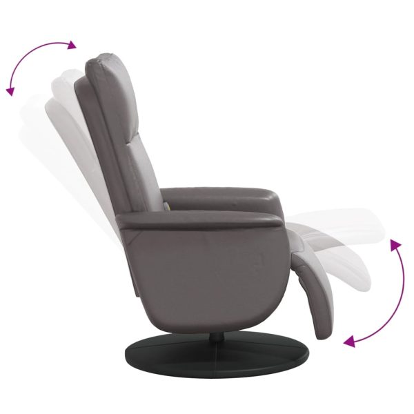 Cadeira massagens reclinável c/apoio pés couro artificial cinza - Image 6