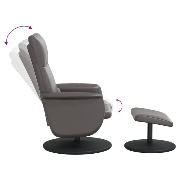 Cadeira massagens reclinável c/apoio pés couro artificial cinza - Image 6