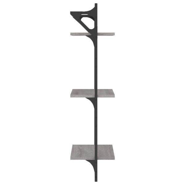 Estante 3 prateleiras c/ barras 2pcs 30x25x100 cm cinza sonoma - Image 6
