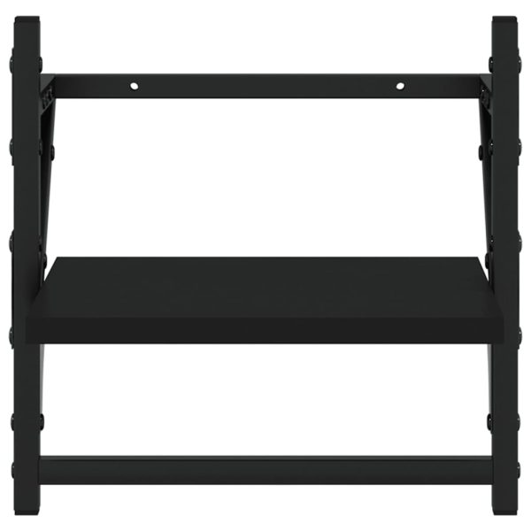 4 pcs prateleiras de parede derivados de madeira preto - Image 10