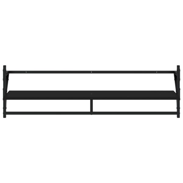 6 pcs prateleiras de parede derivados de madeira preto - Image 6