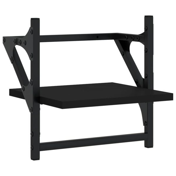 6 pcs prateleiras de parede derivados de madeira preto - Image 11