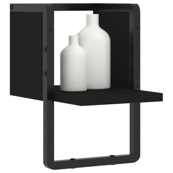 Prateleira de parede com barra 20x25x30 cm preto - Image 3