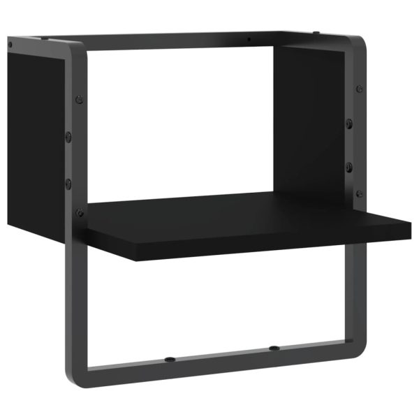 Prateleira de parede com barra 30x25x30 cm preto - Image 2