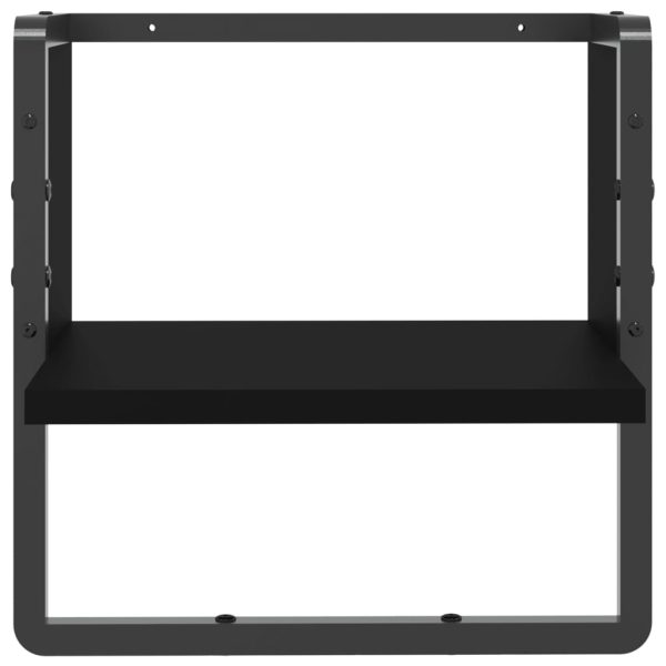 Prateleira de parede com barra 30x25x30 cm preto - Image 4
