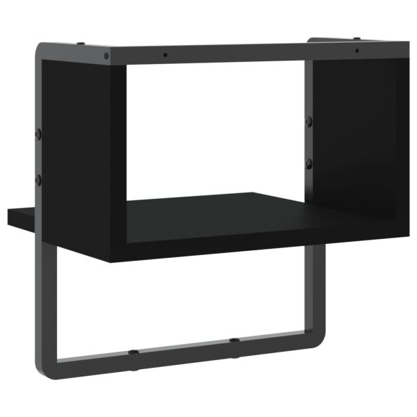Prateleira de parede com barra 30x25x30 cm preto - Image 6