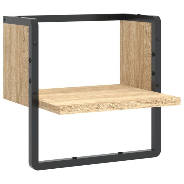Prateleira de parede com barra 30x25x30 cm carvalho sonoma - Image 2