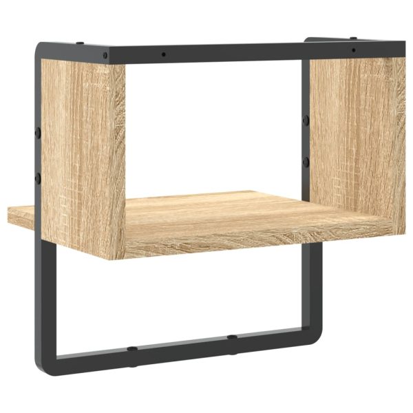 Prateleira de parede com barra 30x25x30 cm carvalho sonoma - Image 6