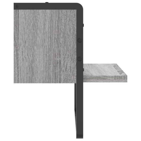 Prateleira de parede com barra 30x25x30 cm cinzento sonoma - Image 5