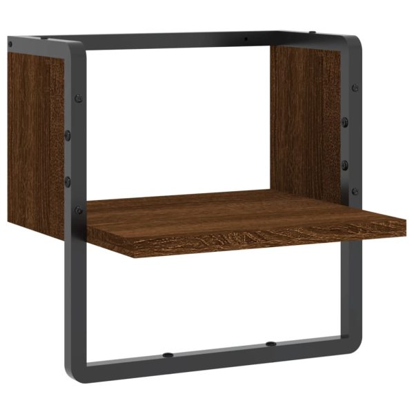 Prateleira de parede com barra 30x25x30 cm carvalho castanho - Image 2