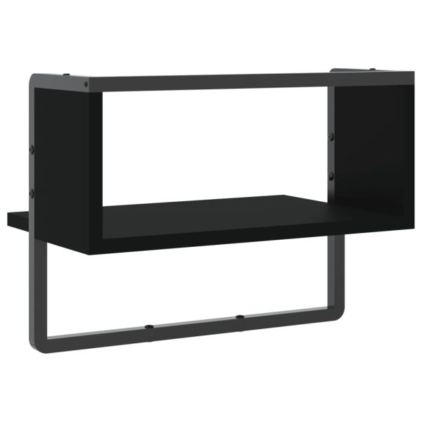 Prateleira de parede com barra 40x25x30 cm preto - Image 6