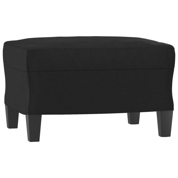Sofá de 3 lugares c/ apoio de pés 180 cm couro artificial preto - Image 5