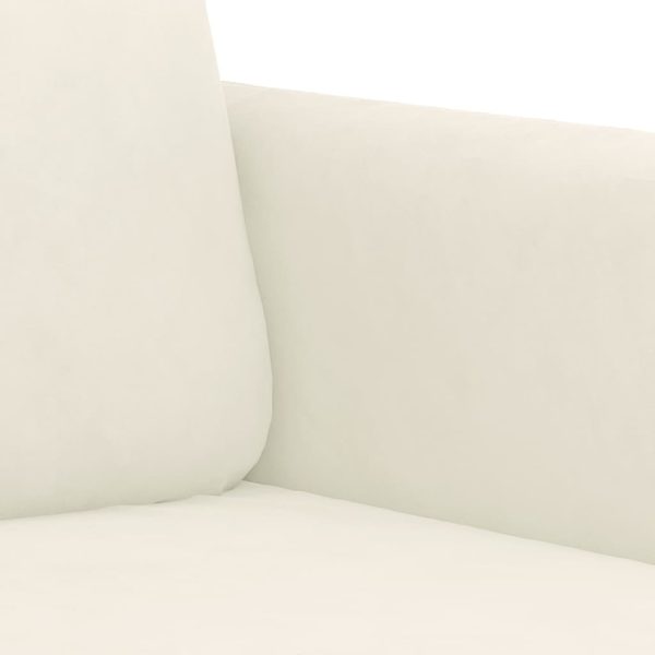 2 pcs conjunto de sofás com almofadas veludo cor creme - Image 6