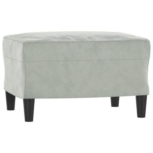 3 pcs conjunto de sofás com almofadas veludo cinzento-claro - Image 5