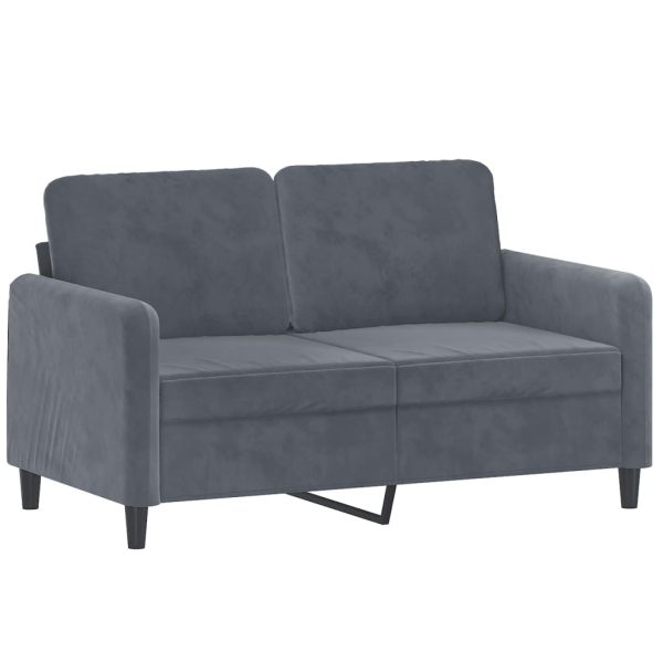 3 pcs conjunto de sofás com almofadas veludo cinzento-escuro - Image 3