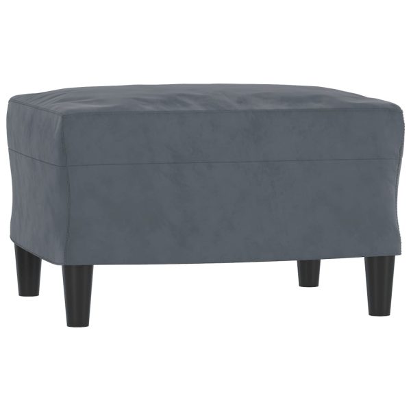 3 pcs conjunto de sofás com almofadas veludo cinzento-escuro - Image 5