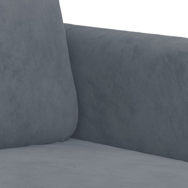 3 pcs conjunto de sofás com almofadas veludo cinzento-escuro - Image 7