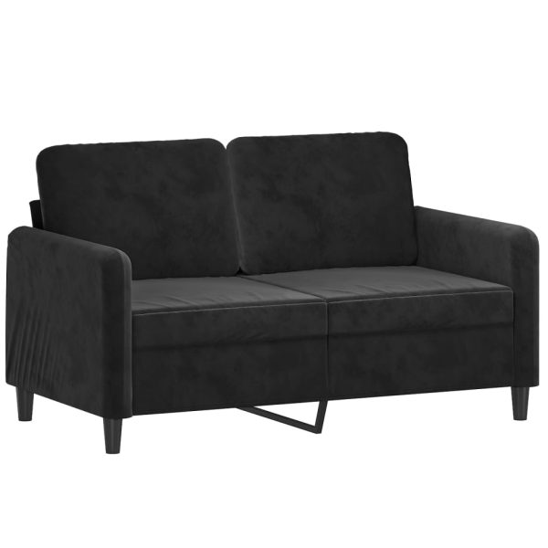 3 pcs conjunto de sofás com almofadas veludo preto - Image 3